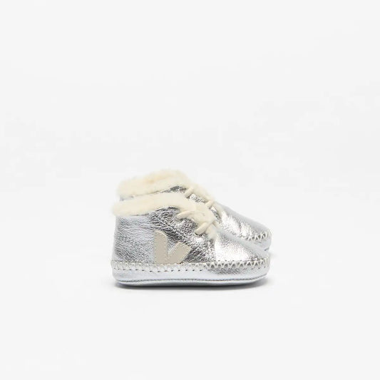 BABY FURED LEATHER SILVER PIERRE