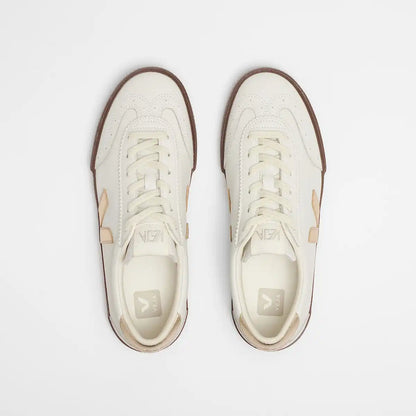 VOLLEY LEATHER WHITE PLATINE BARK